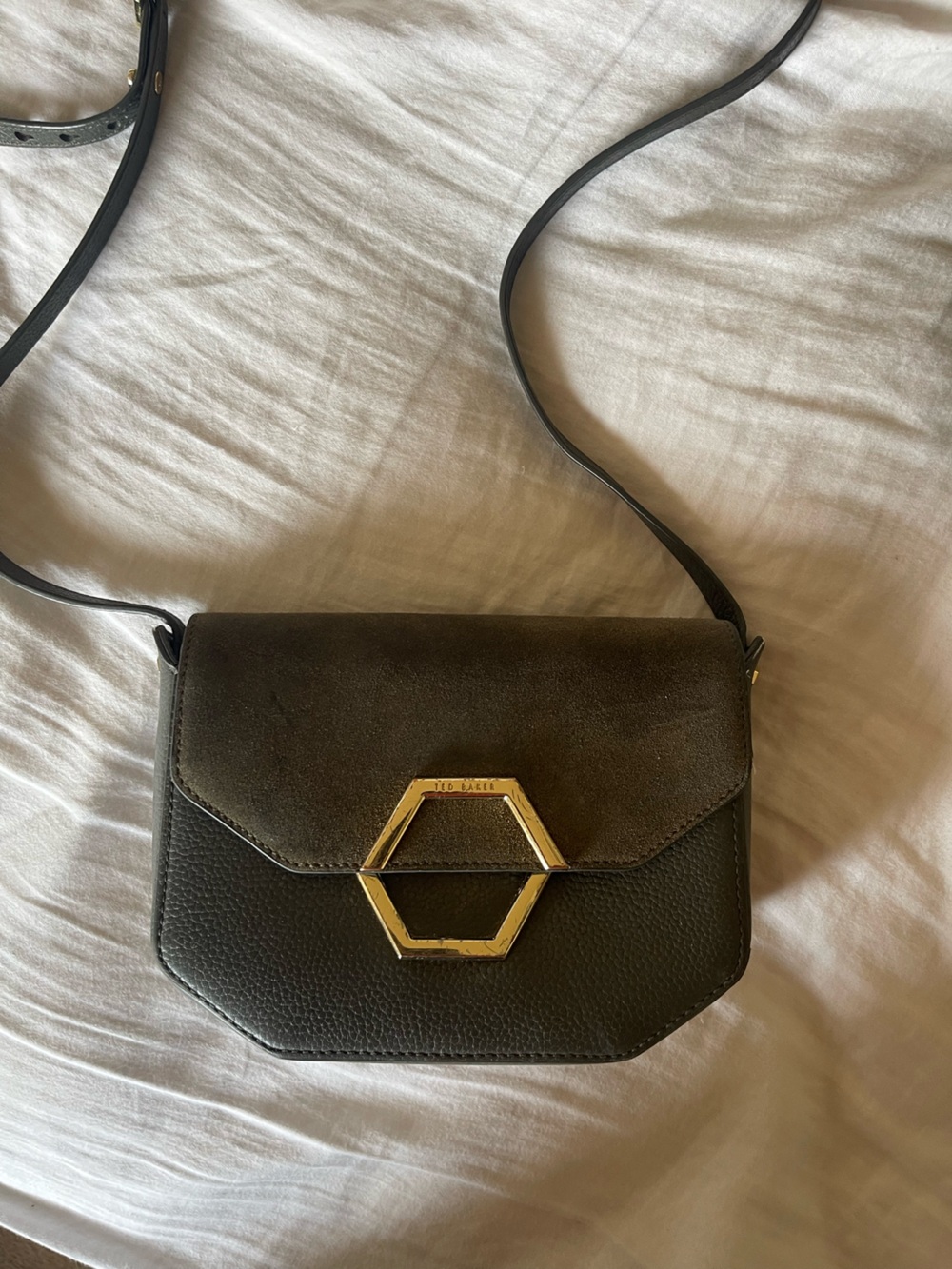 Ted Baker London Black Crossbody Bag with Gold Hardware